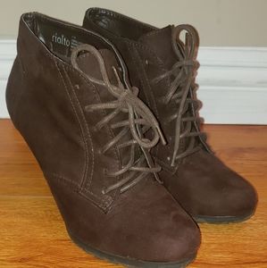 Lace Up Brown Boot Heels